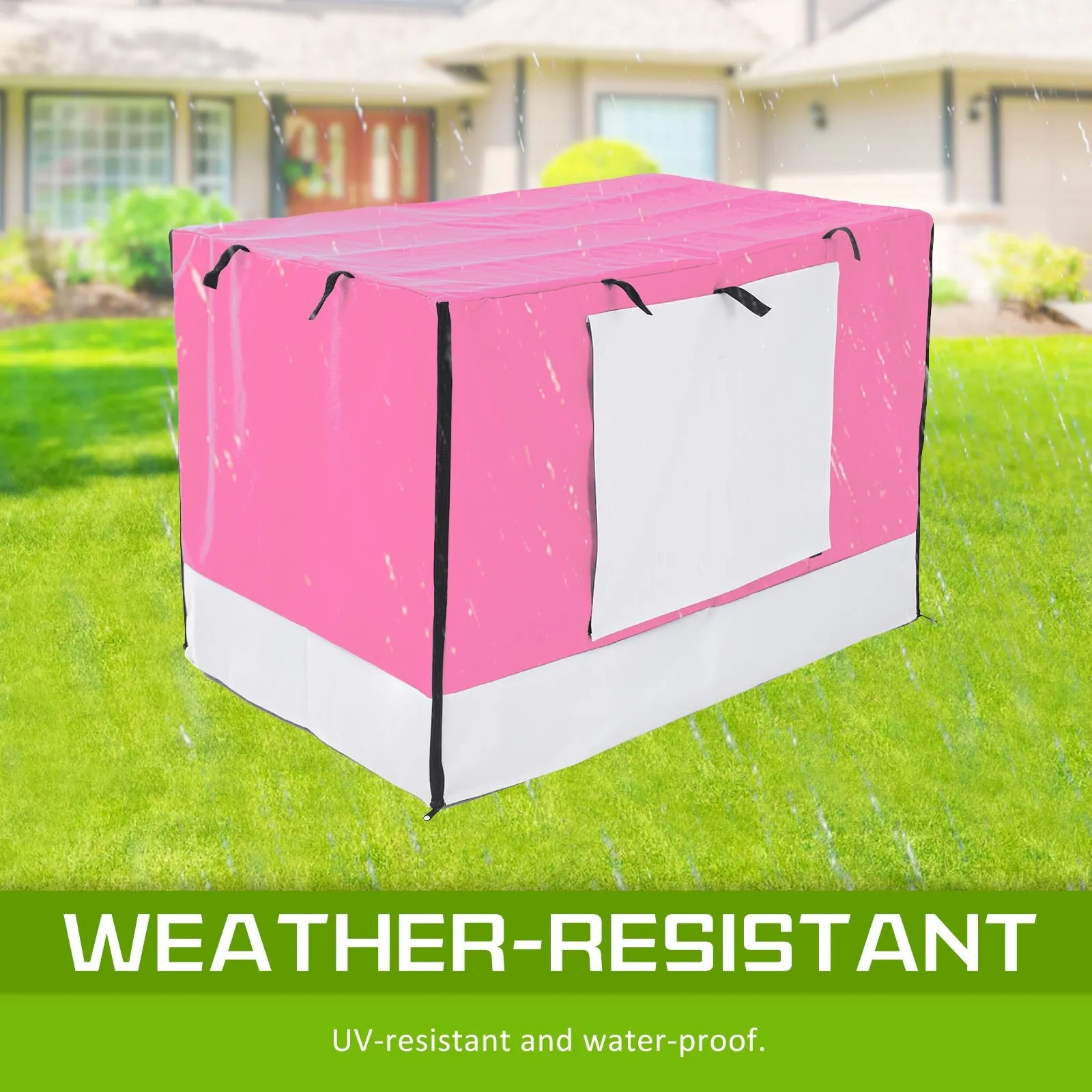 Wire Dog Cage Foldable Crate Kennel 36in with Tray   Pink Cover Combo