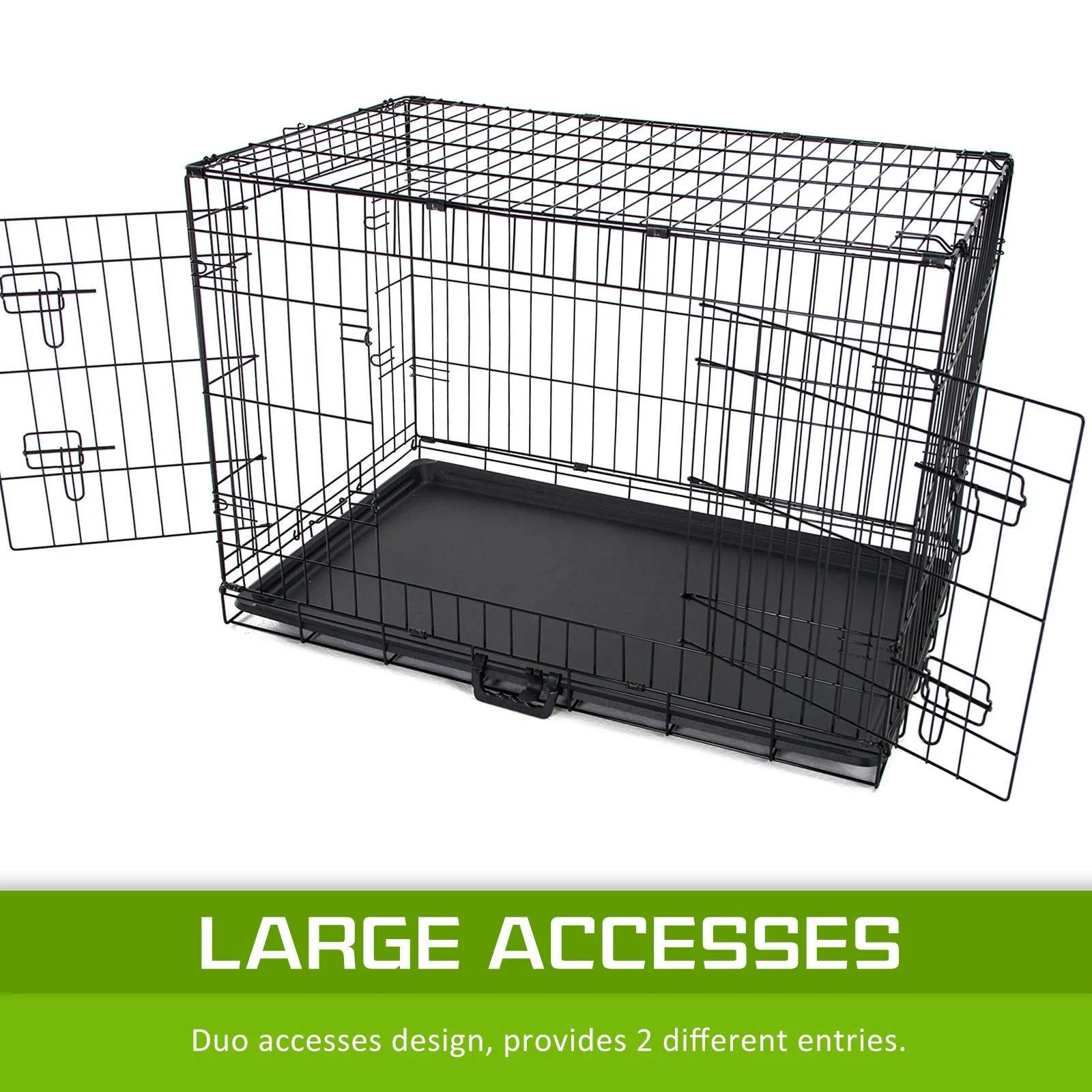 Wire Dog Cage Foldable Crate Kennel 36in with Tray   Pink Cover Combo