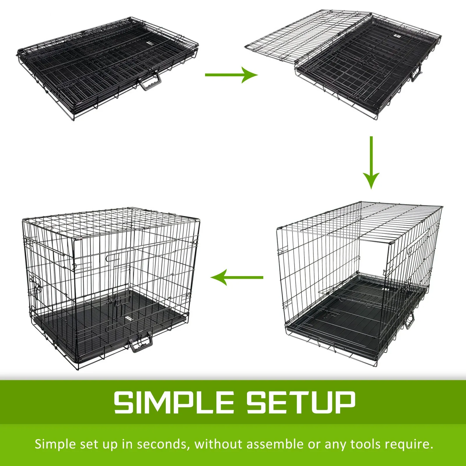 Wire Dog Cage Foldable Crate Kennel 36in with Tray   Pink Cover Combo