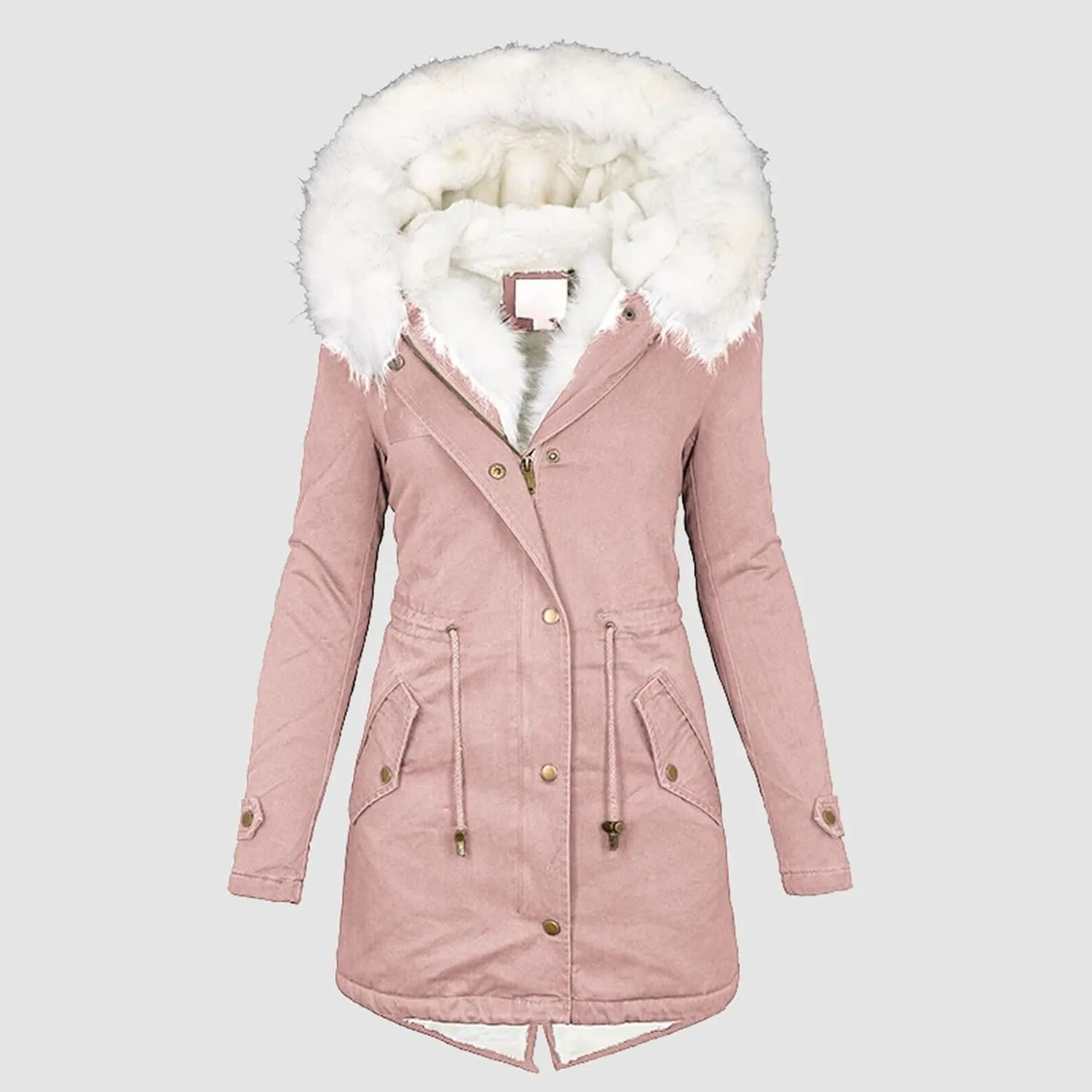 Women's Long Winter Puffer Coat Windproof Warm Maxi Down Jacket Fleece Lined Parka with Faux Fur Hood Thicken Winter Coat