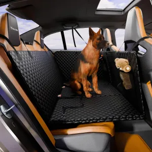 XL Dog Car Seat Cover for Back Seat, Back Seat Extender for Dogs with Hard Bottom Holds 450 lbs Dog Hammock for Car Pet Backseat Protector 100% Waterproof for Car, SUV, Truck