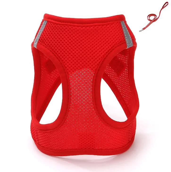 XXS 19-23cm gray Breathable pet traction vest with leash for small dogs, medium and large AZ17328