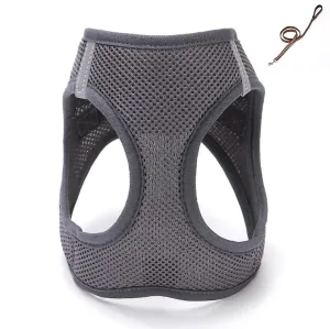 XXS 19-23cm gray Breathable pet traction vest with leash for small dogs, medium and large AZ17328