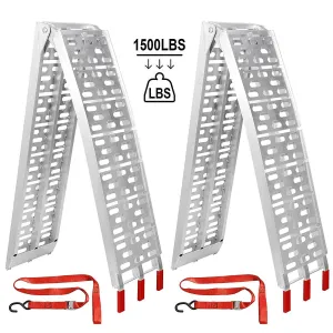ZENY™ Pair 7.5' Aluminum Truck Ramps/ATV UTV Ramps/Motorcycle Ramps/for Lawn Mower/Pickup Trucks 1500lb Capacity